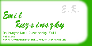 emil ruzsinszky business card